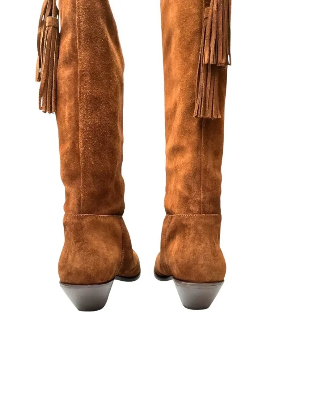 SAINT LAURENT Over The Knee Tassel Suede Boots sz 8.5